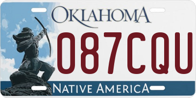 OK license plate 087CQU