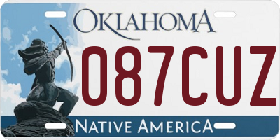 OK license plate 087CUZ