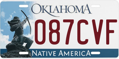 OK license plate 087CVF