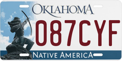 OK license plate 087CYF
