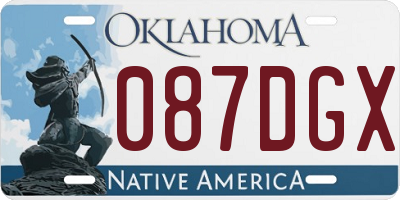 OK license plate 087DGX