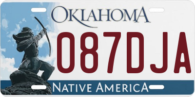 OK license plate 087DJA