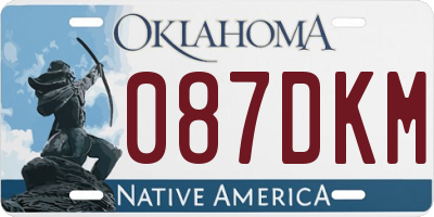 OK license plate 087DKM