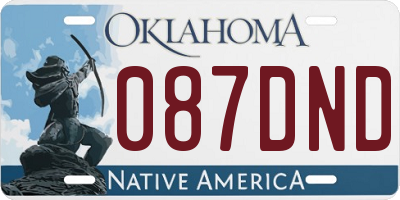 OK license plate 087DND