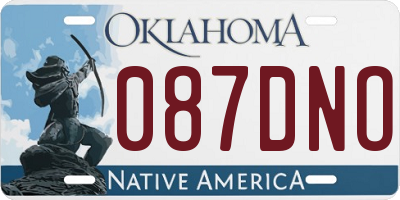 OK license plate 087DNO