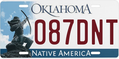 OK license plate 087DNT