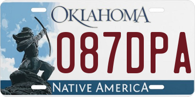 OK license plate 087DPA