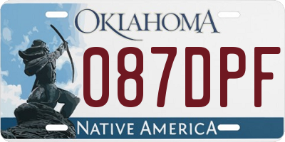 OK license plate 087DPF