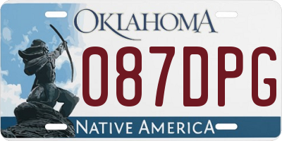 OK license plate 087DPG