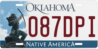OK license plate 087DPI