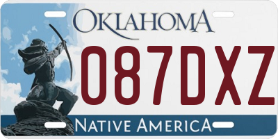 OK license plate 087DXZ
