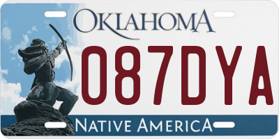 OK license plate 087DYA