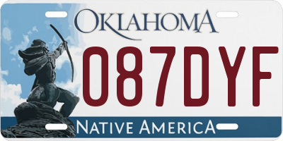 OK license plate 087DYF