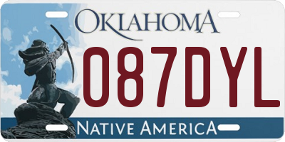 OK license plate 087DYL