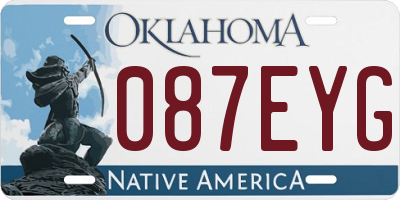 OK license plate 087EYG