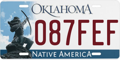 OK license plate 087FEF