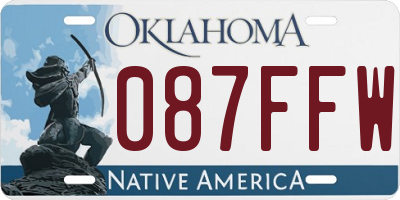 OK license plate 087FFW