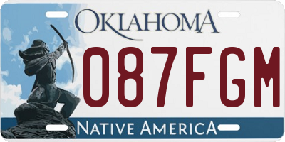 OK license plate 087FGM