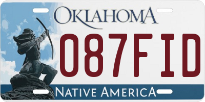 OK license plate 087FID