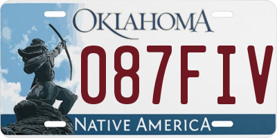 OK license plate 087FIV