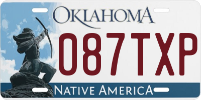 OK license plate 087TXP
