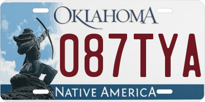OK license plate 087TYA
