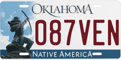 OK license plate 087VEN