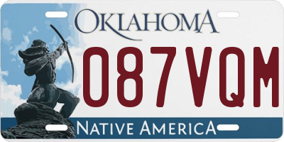 OK license plate 087VQM