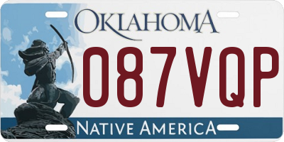 OK license plate 087VQP