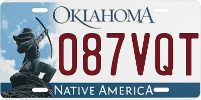 OK license plate 087VQT