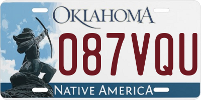 OK license plate 087VQU