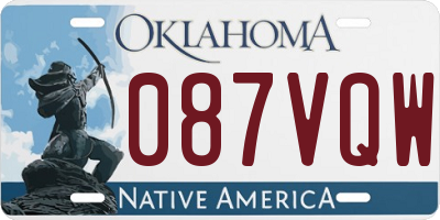 OK license plate 087VQW