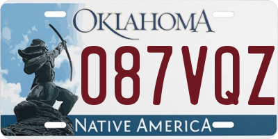 OK license plate 087VQZ