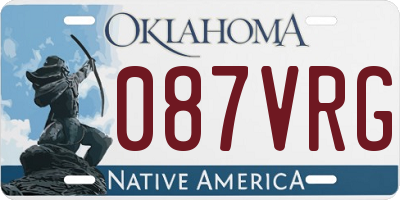 OK license plate 087VRG