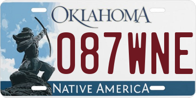 OK license plate 087WNE