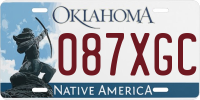 OK license plate 087XGC