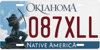 OK license plate 087XLL