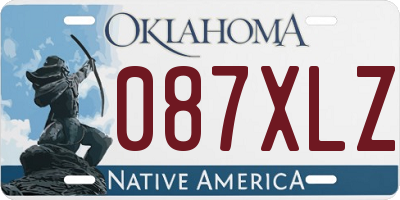 OK license plate 087XLZ