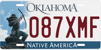 OK license plate 087XMF