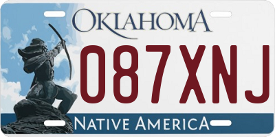 OK license plate 087XNJ