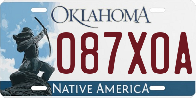 OK license plate 087XOA