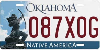OK license plate 087XOG