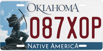 OK license plate 087XOP