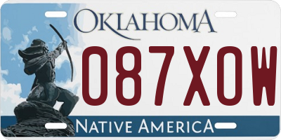 OK license plate 087XOW