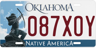 OK license plate 087XOY