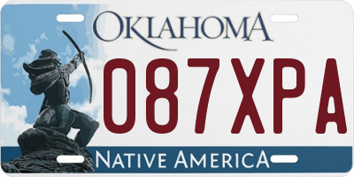 OK license plate 087XPA
