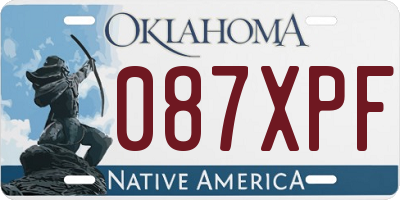 OK license plate 087XPF