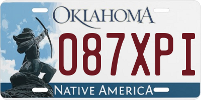 OK license plate 087XPI