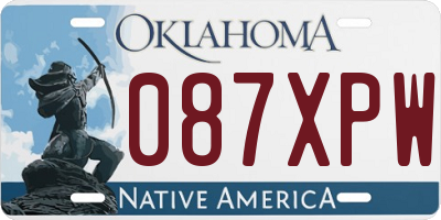 OK license plate 087XPW