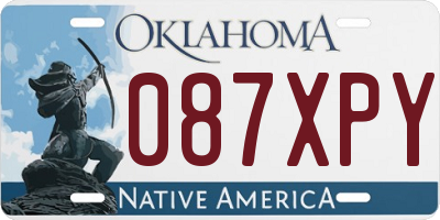 OK license plate 087XPY